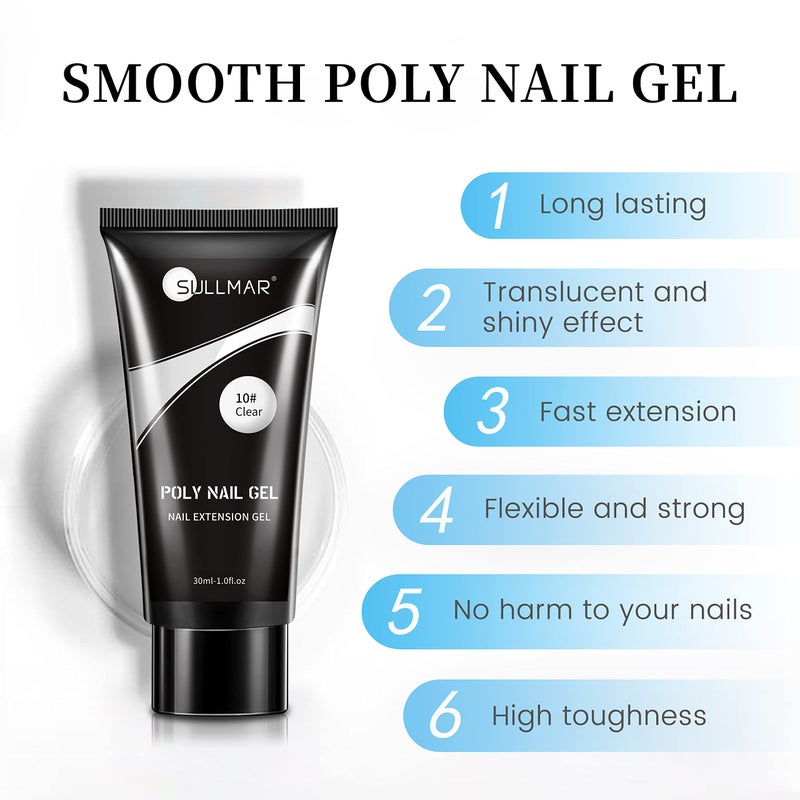 Sullmar 30ml Clear Poly Nail Gel Extension Builder Gel for Poly Gel Nail Art, DIY Salon at Home 1fl.oz - Image 3